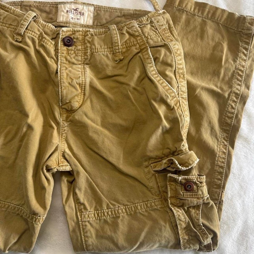 Y2K vintage Hollister tan khaki cargo pants grunge - Picture 2 of 7